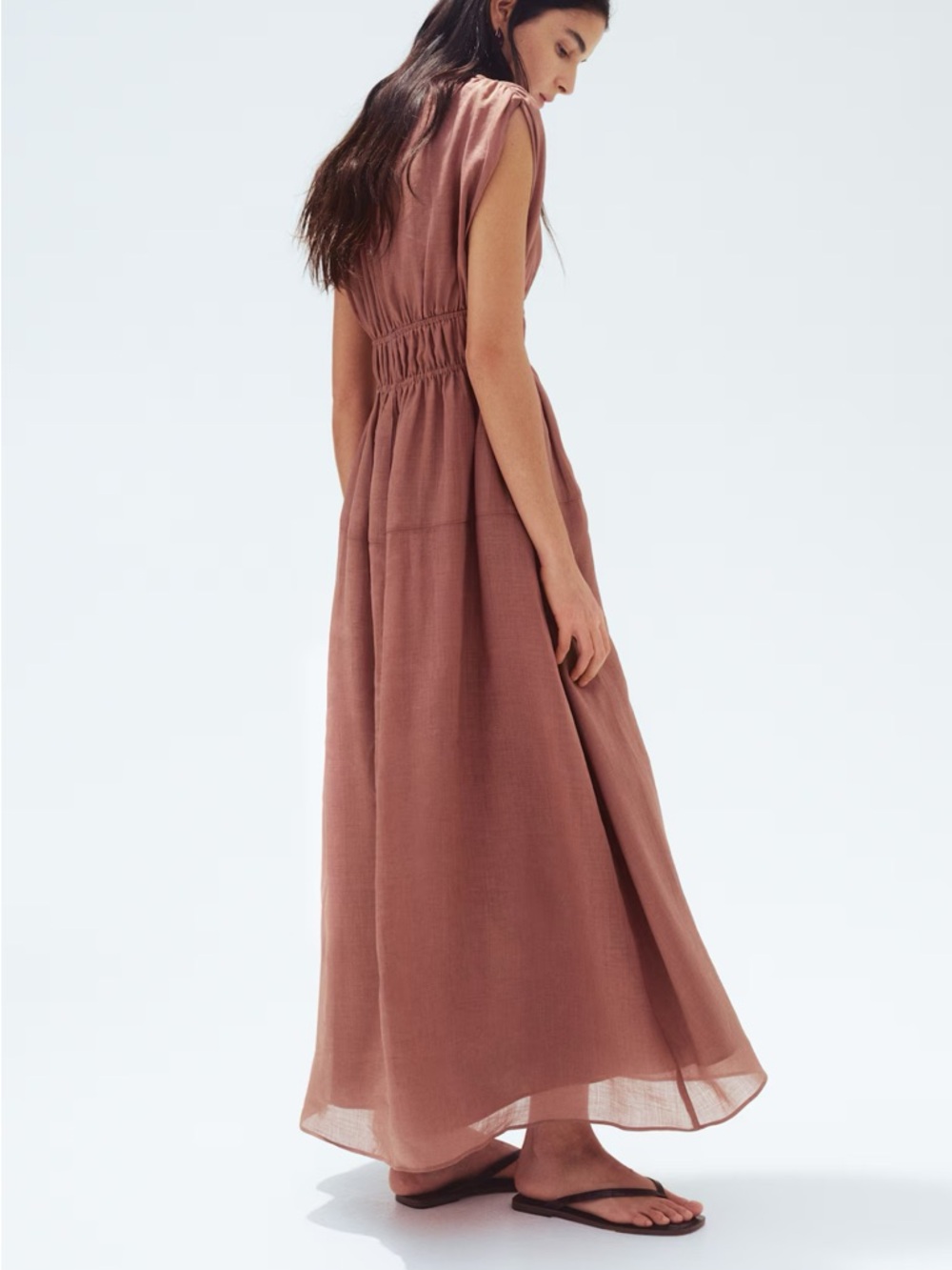 H&M Ramie V-Neck Maxi Dress - Picture 4 of 5